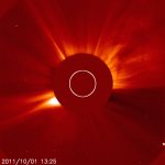 Spectacular comet impact triggers coronal mass ejection